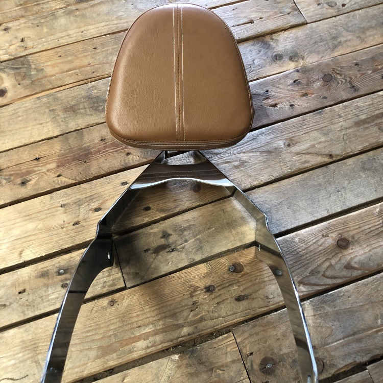 Indian Scout / Scout Sixty passenger backrest - chrome with tan pad